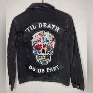 Til Death Do us Part jacket bridal sz small Zara Calavera sugar skull viral